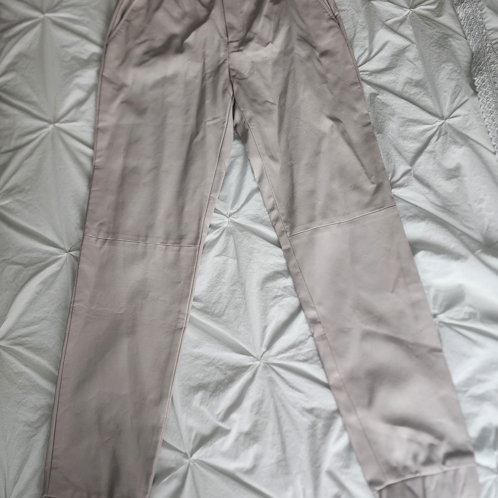Calvin Klein's Cream Faux Leather Pants